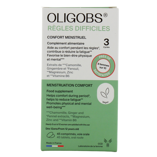 Oligobs Règles difficiles - Complément alimentaire confort menstruel
