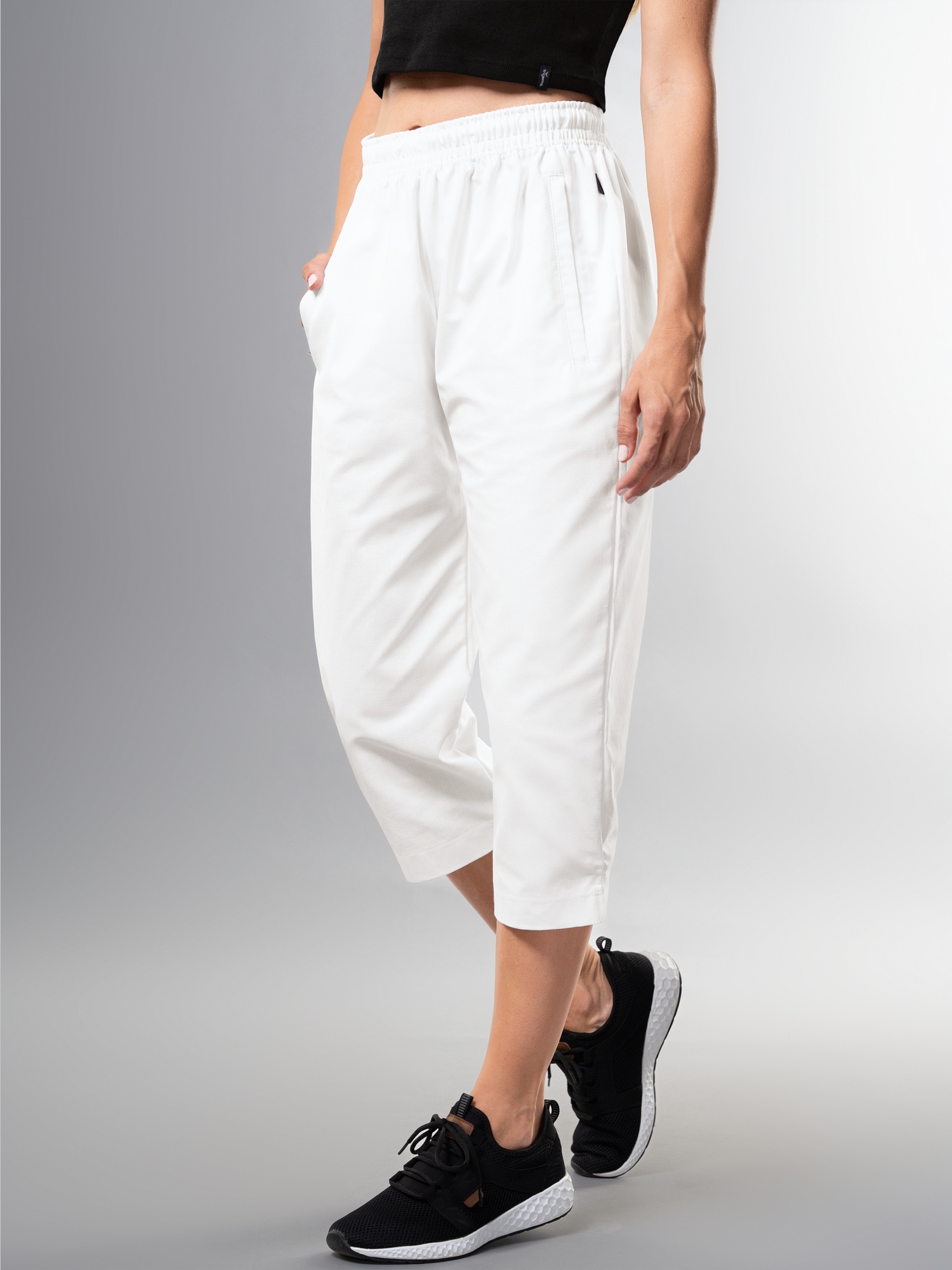 3/4 Freizeithose aus Baumwolle Weiss