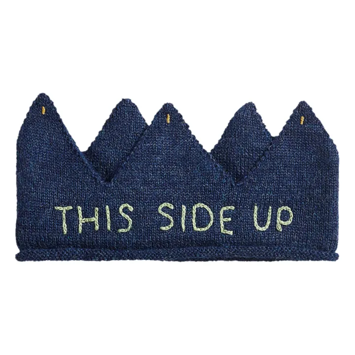 Oeuf NYC Bandeau Baby Alpaga Brodé Main | Bleu marine