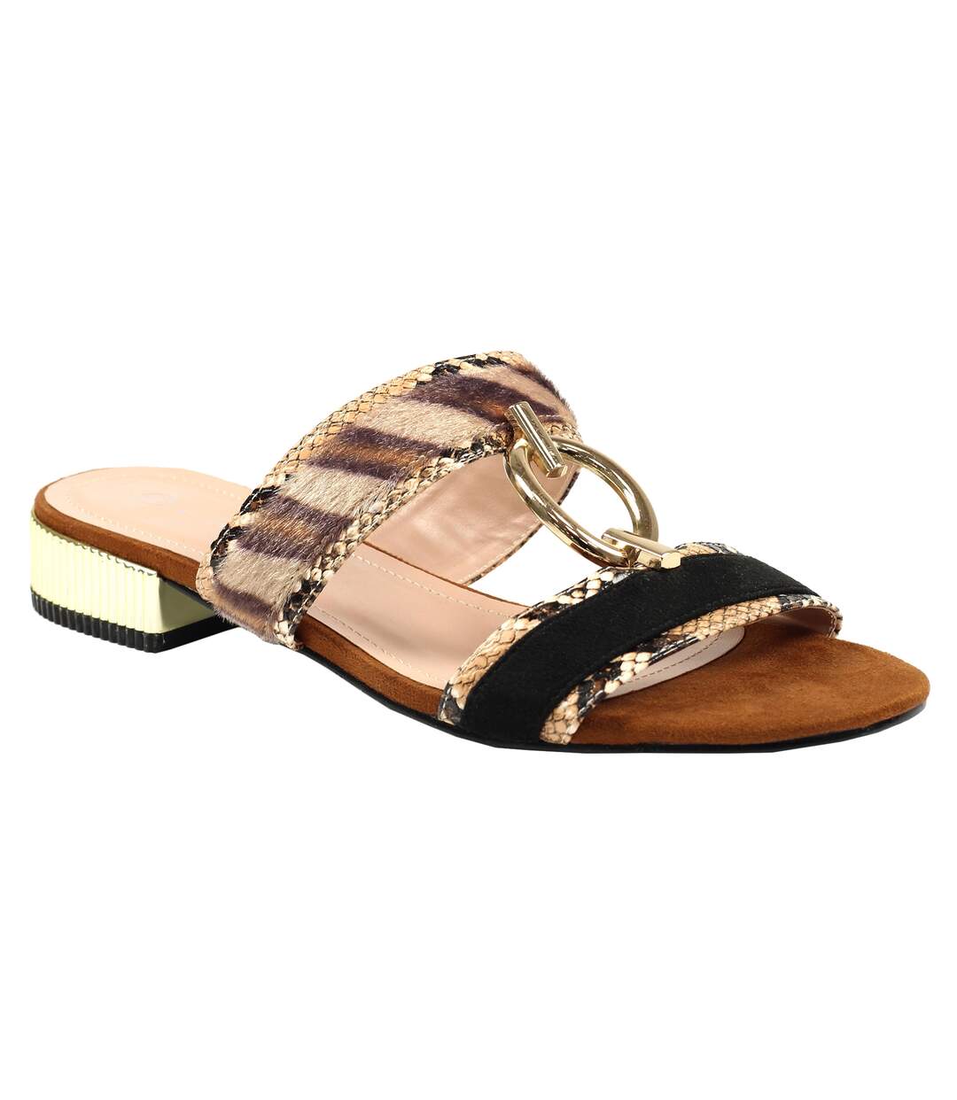 Lunar - Sandales FLEUR - Femme (Marron / Noir) - UTGS339