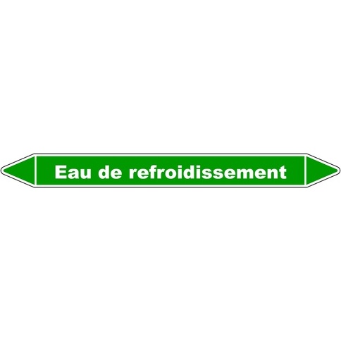 Marqueur de tuyauterie - Eau refroidissement - Vinyle laminé