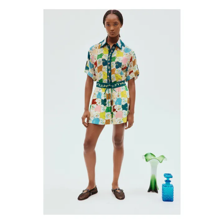 Alémais Chemise Everly Soie et Coton | Bleu