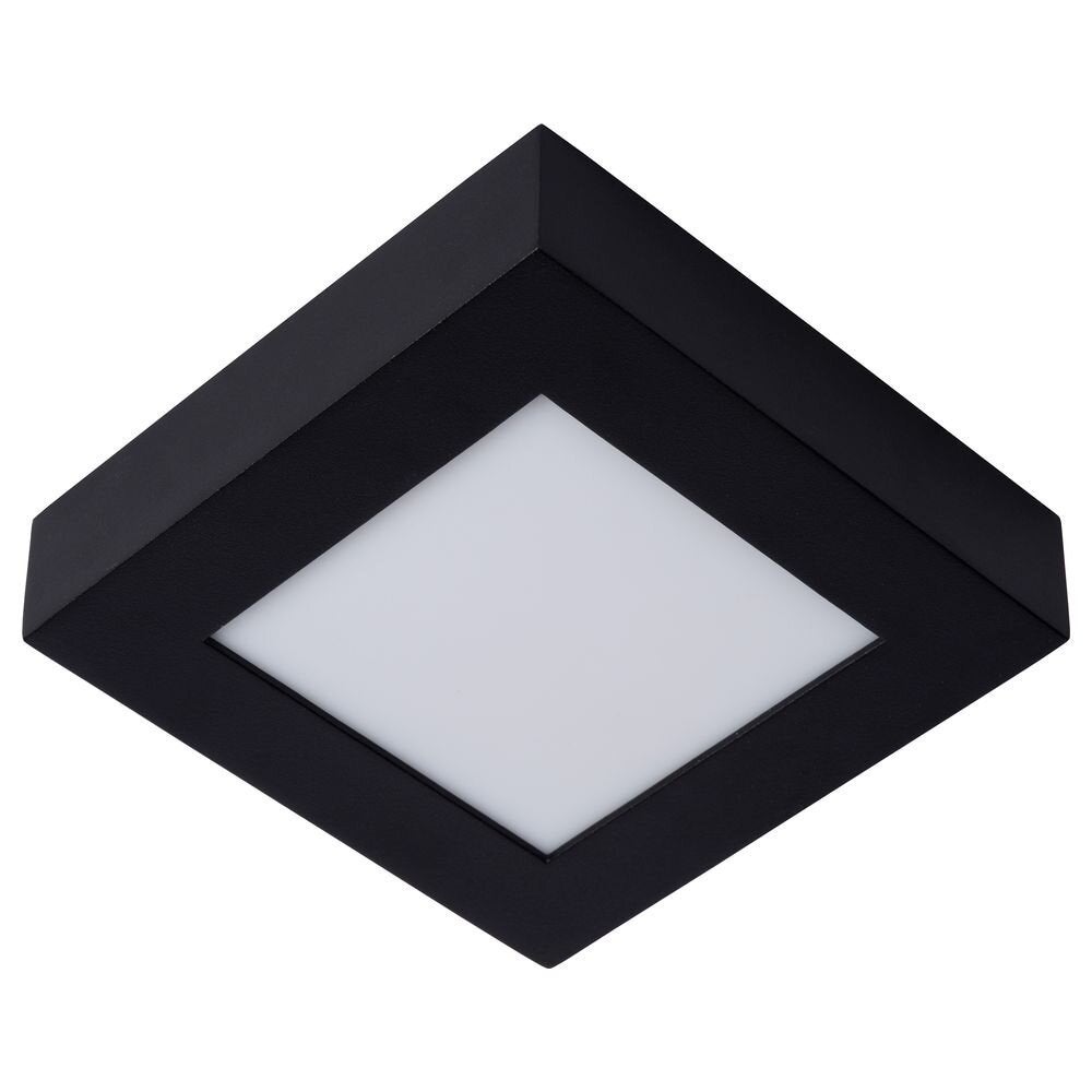 Brice LED plafondlamp in zwart, 15W, 3000K, 800lm, IP44, 186mm, vierkant