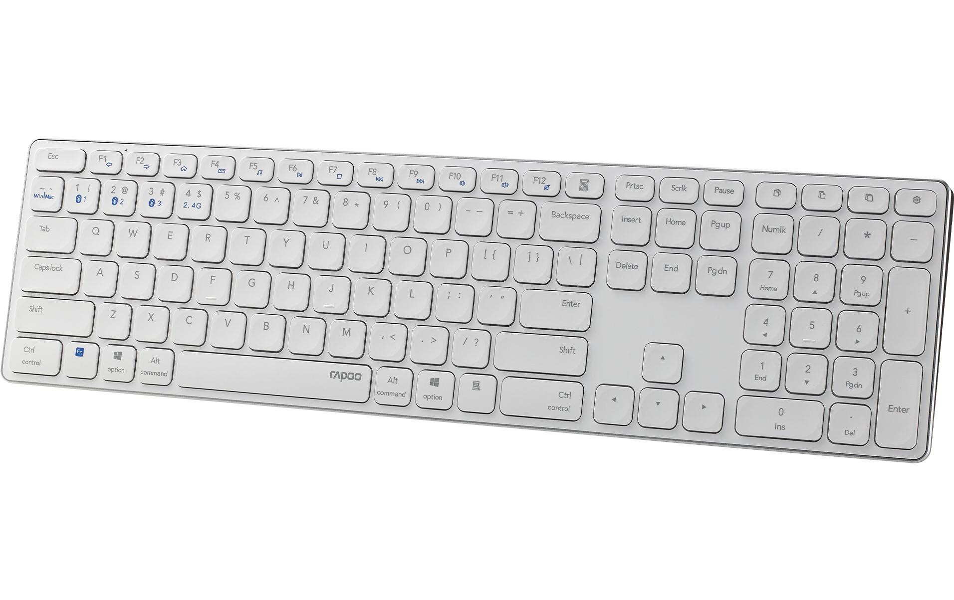 Tastatur E9800M ultraslim WeissDrahtlose, ultraflache Multimodus-Tastatur