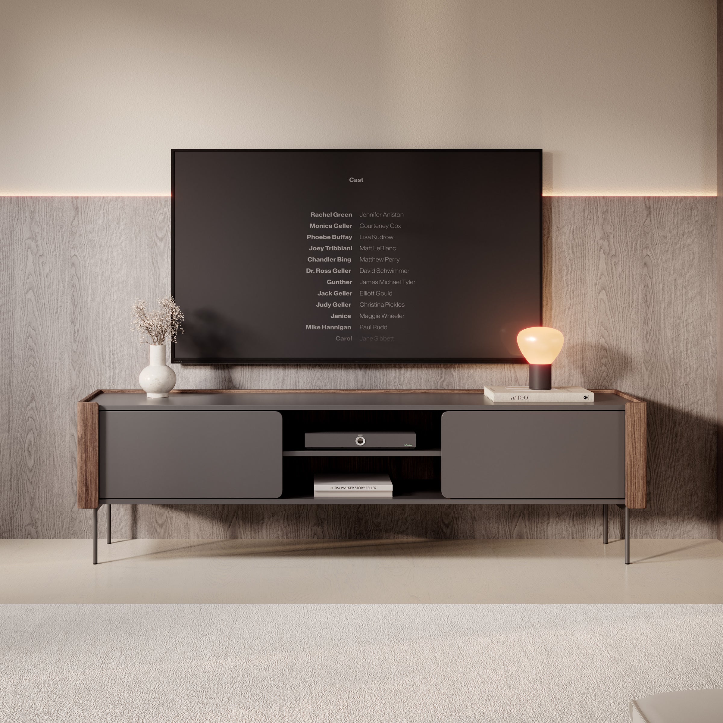 Lux - TV-Meubel - Zwart - 180x39x52 cm