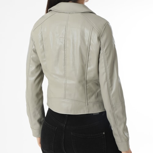 Veste Biker Crop Femme Bella Annabel Gris