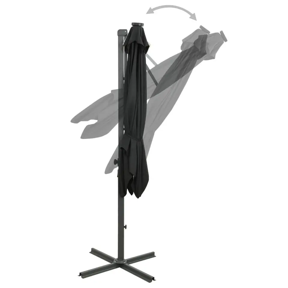 vidaXL - Zweefparasol - Zwart - 250 cm