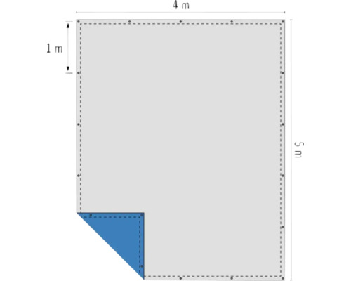 Geweven zeildoek, universeel zeildoek, 140 g/m², zilverblauw, 4 x 5 m