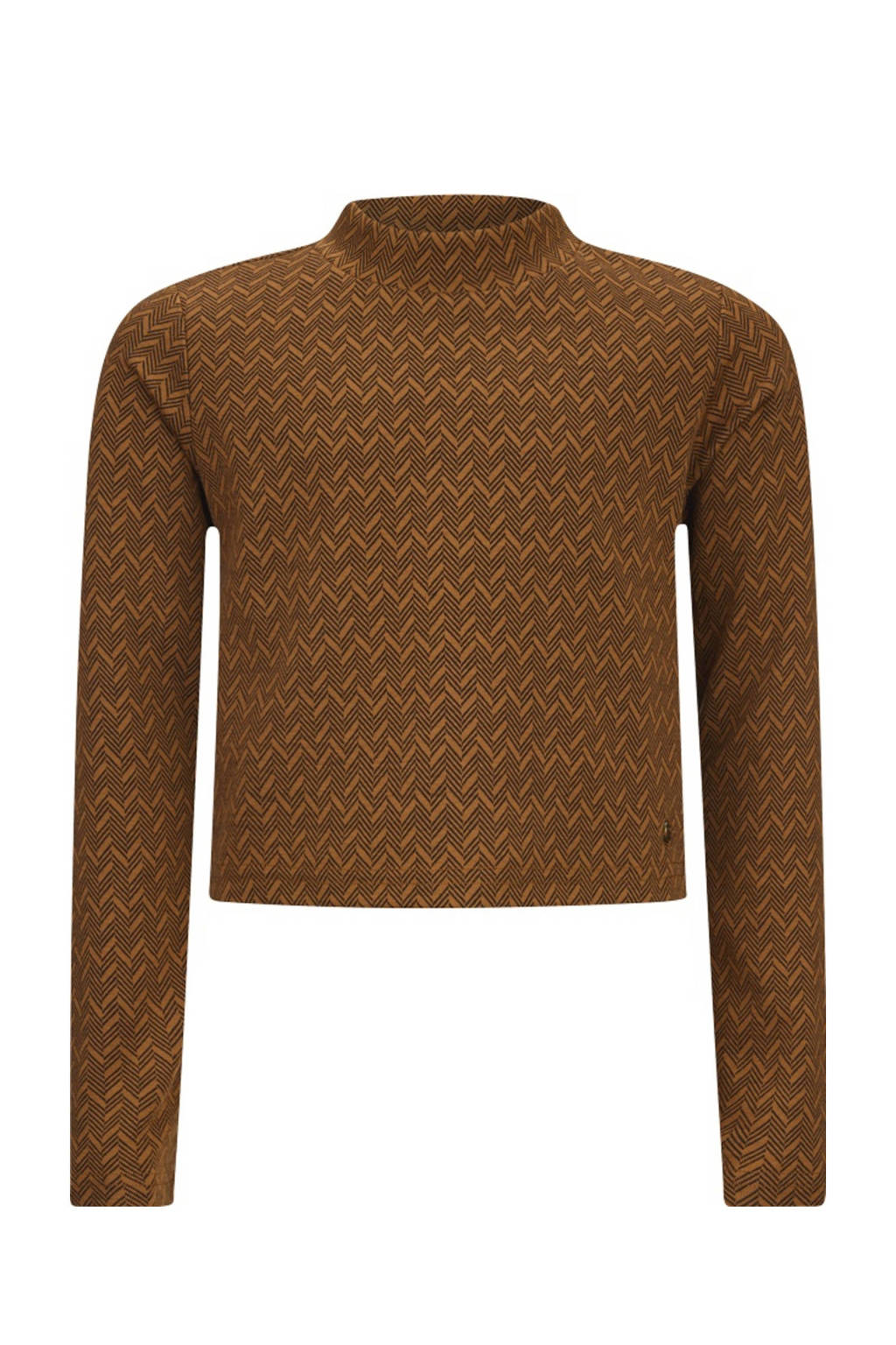 Retour Jeans longsleeve Kris met all over print bruin