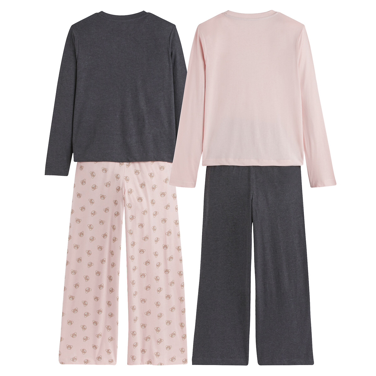COLEÇÃO LA REDOUTE<br>Conjunto de 2 pijamas de algodão, com estampa de urso e texto
