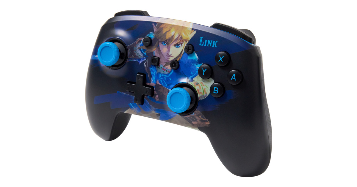 PowerAEnhanced Wireless Controller for Nintendo Switch with Lumectra - Wake Up Link  (Blauw)