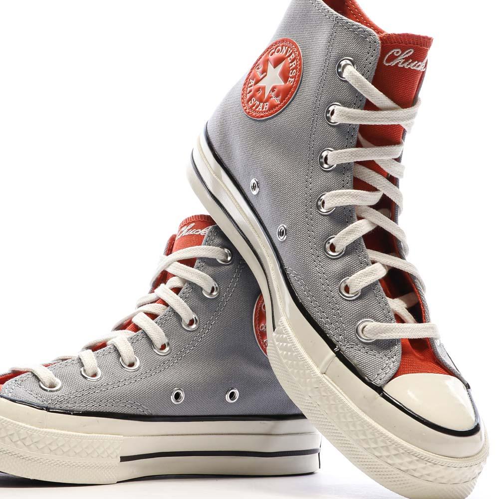 Converse Baskets Grises/Rouges Homme Converse Chuck 70 Letterman