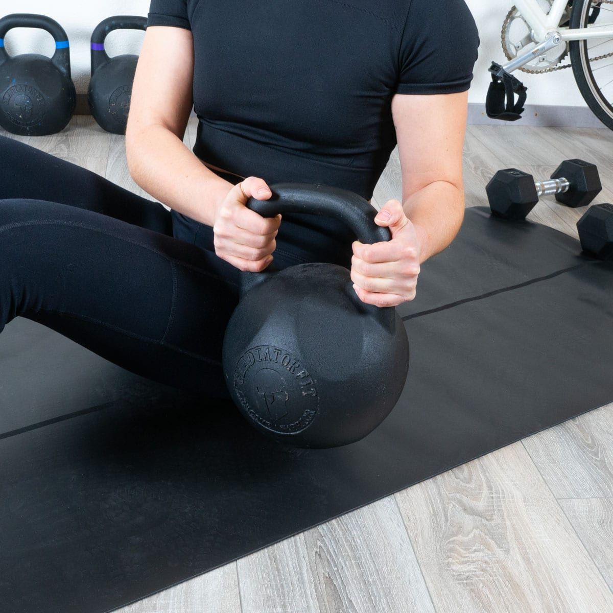 Kettlebell aus Stahl mit Pulverbeschichtung