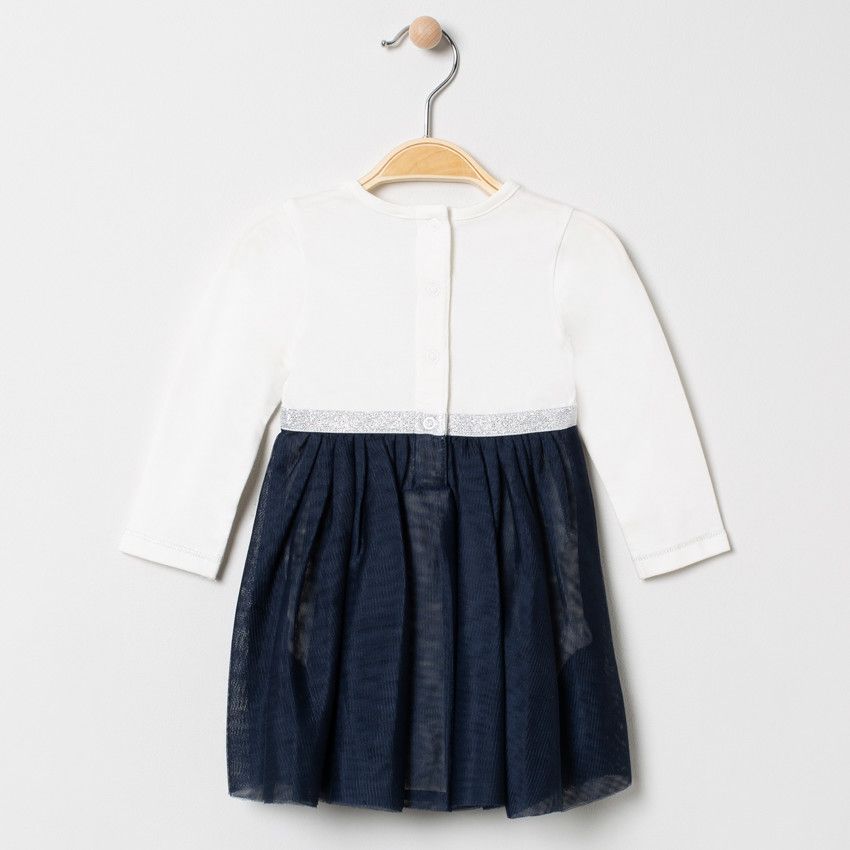 Robe manches longues effet 2 en 1 Minnie Disney - Ecru