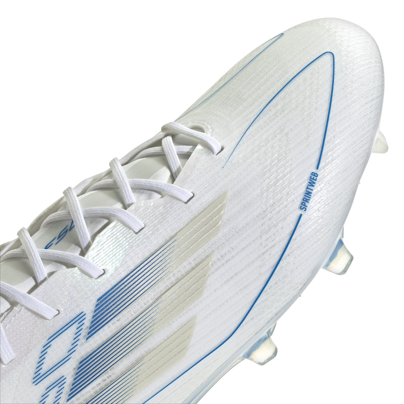 Adidas F50 Elite Gras Voetbalschoenen (FG) Wit Blauw Zilver
