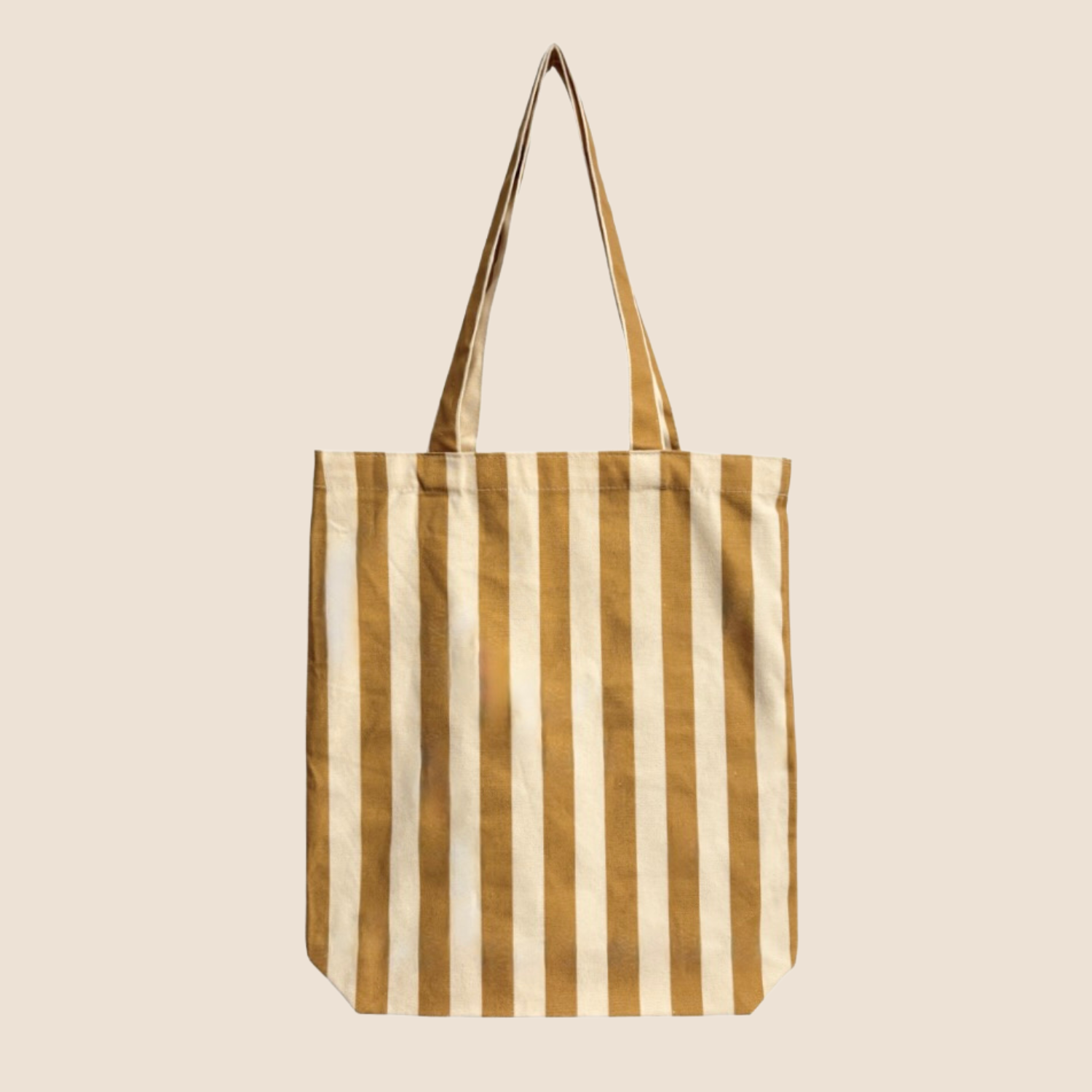 Tas Katoen stripes/zandgeel musterd