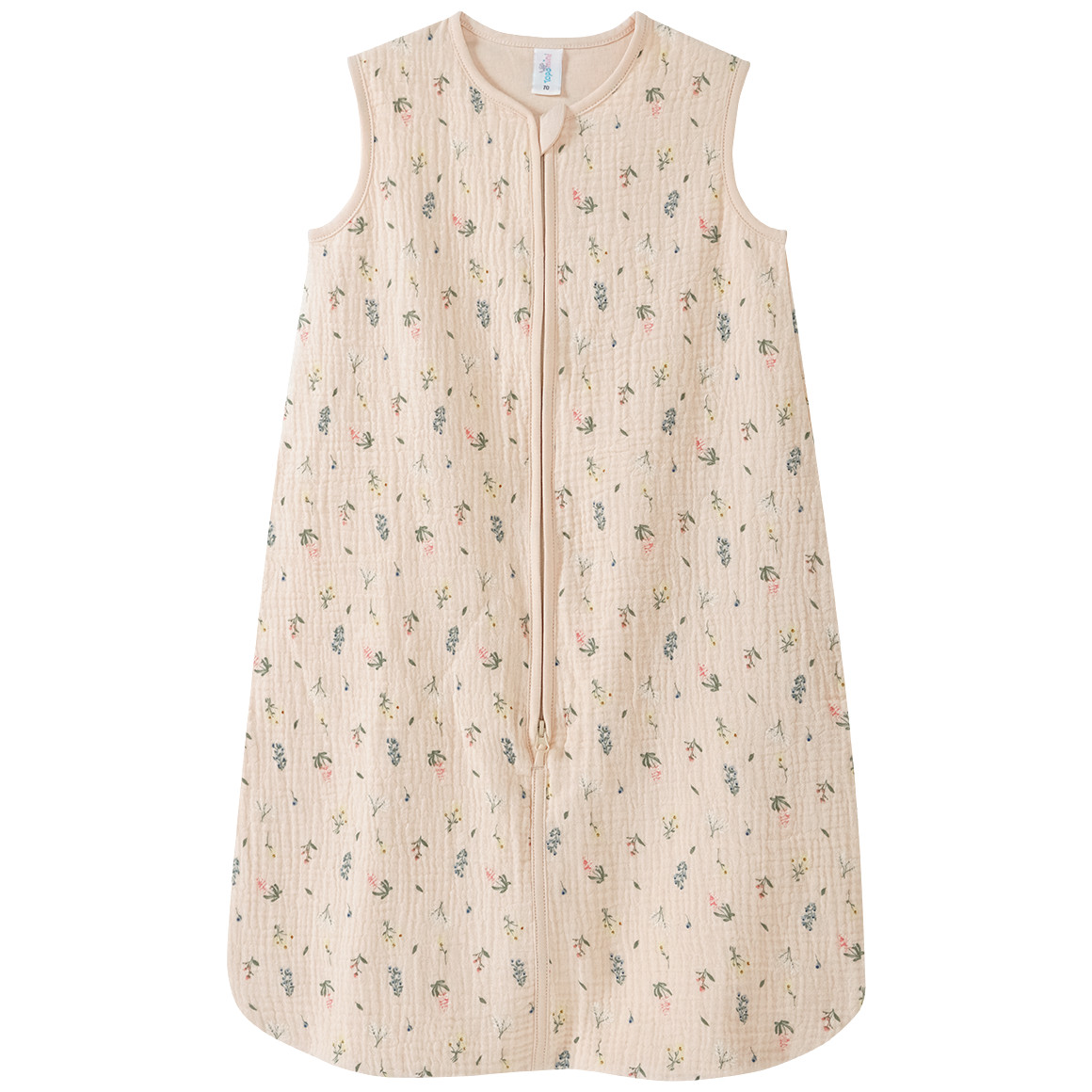 Topomini Baby Musselin-Schlafsack mit Blumen hellrosa