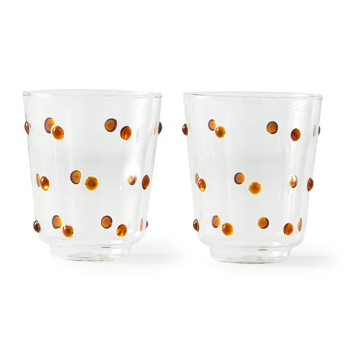 Pols Potten - Nob Trinkglas, H 10 cm, gelb (2er-Set)