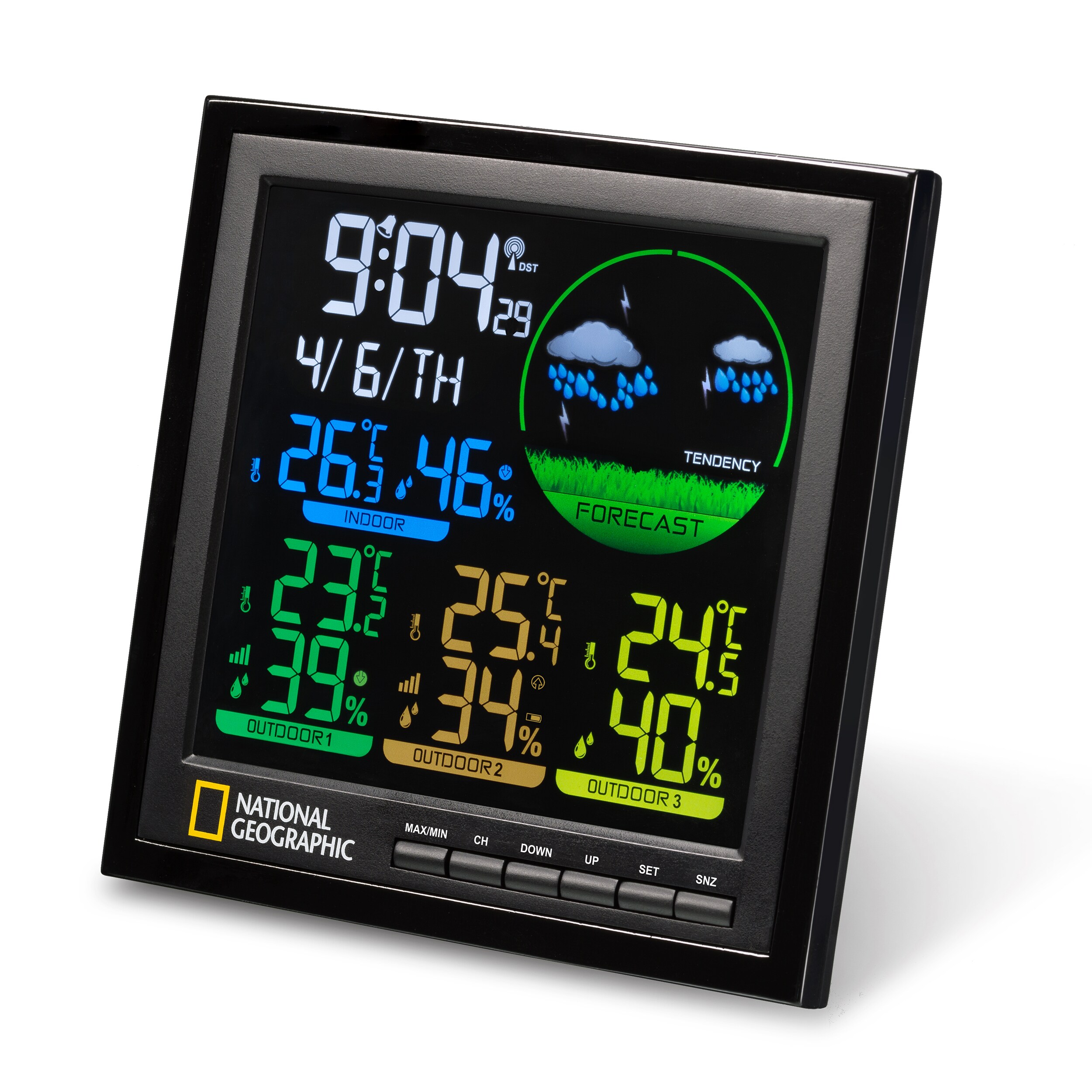NATIONAL GEOGRAPHIC VA Farb-Wetterstation 4 Messbereiche, schwarz