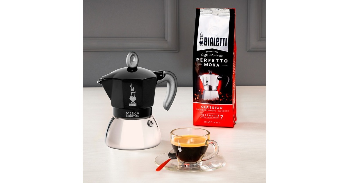 BialettiMoka Induction 6936 espressomachine  (Zwart/zilver, 6-kops)