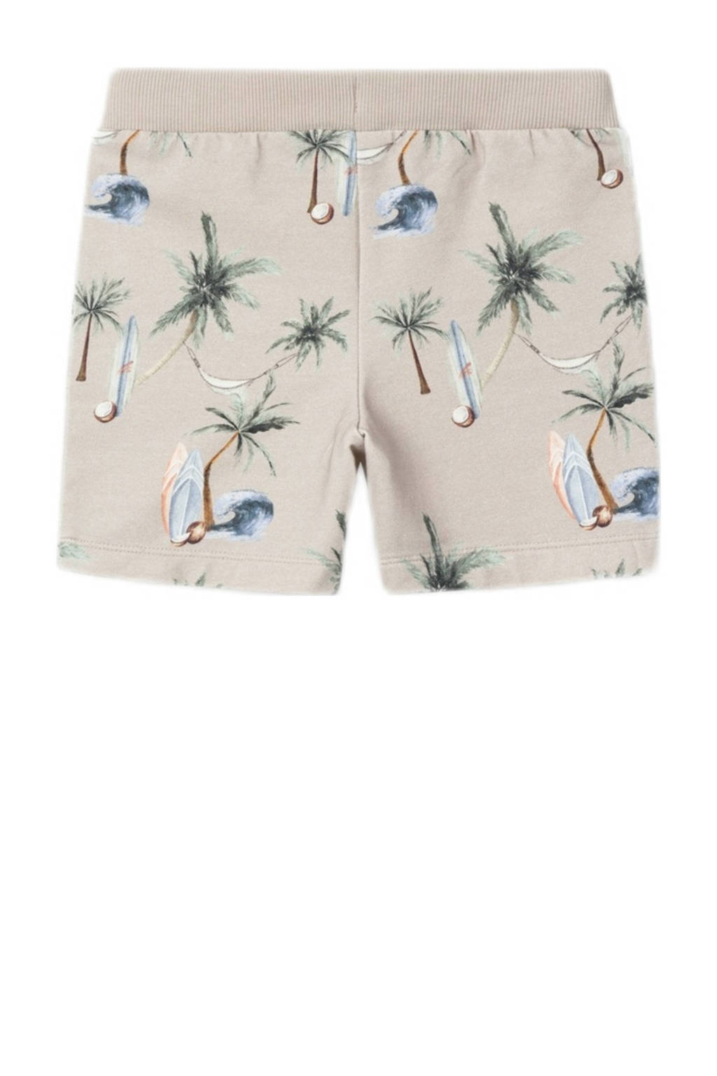 NAME IT sweatshort NMMHERMOD met all over print beige/blauw/wit
