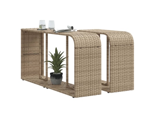 VIDAXL - Patère étagères de rangement 2 pcs beige résine tressée