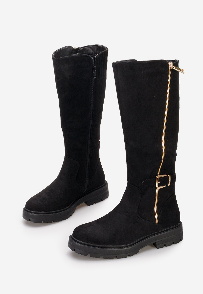 Bottes plates femme noires Maleen