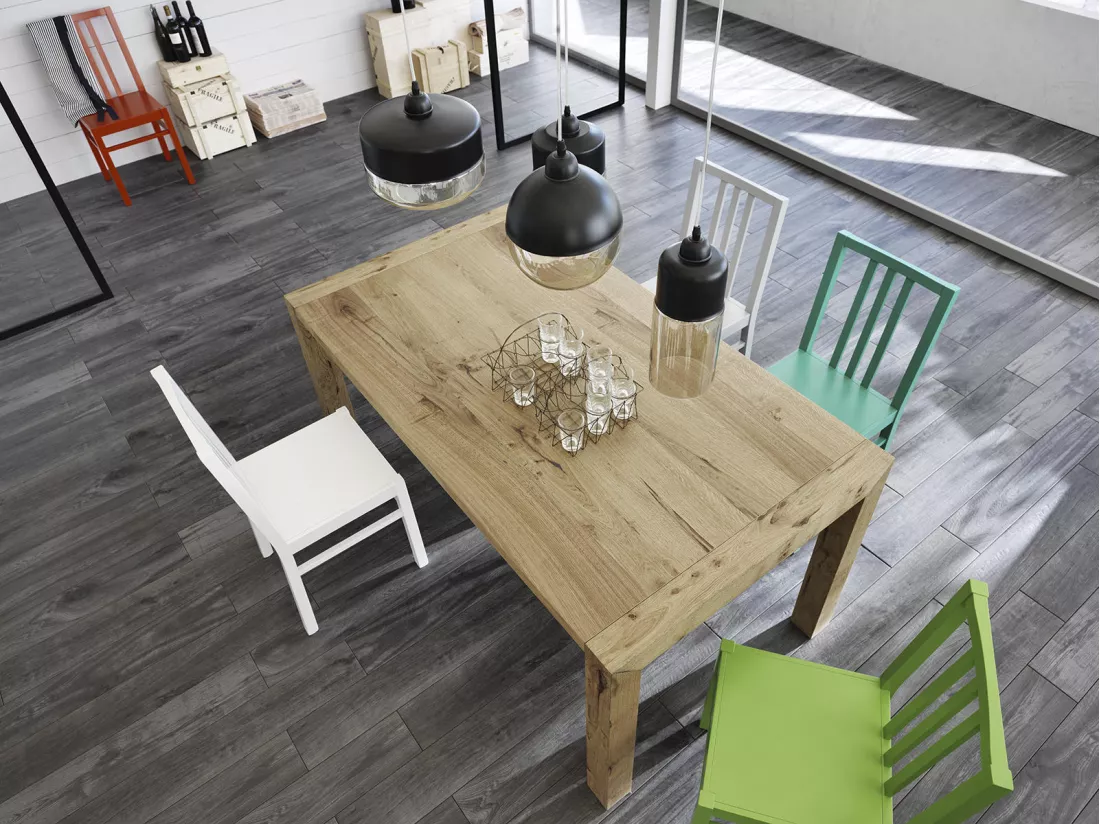 Nevada Table extensible (160/240 x 90 cm) en placage chêne brun