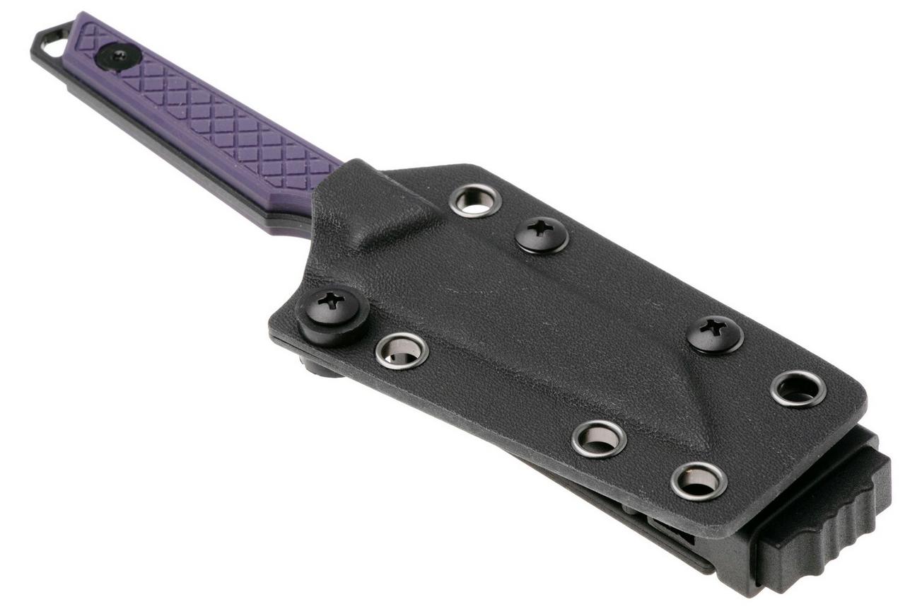 Kizer Vanguard Phasmids 1079A1 Black AEB-L, Purple G10, vaststaand mes, Johan Jordaan design