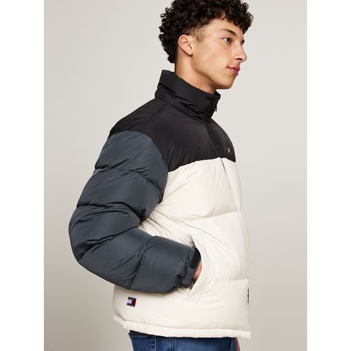 Tommy Jeans Alaska Colorblock Puffer Jakke, Newsprint Multi, XL