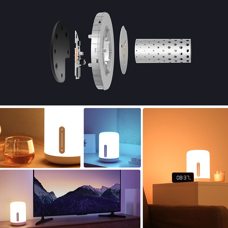Mi Bedside Lamp 2 LED Smart Light Nachttischlampe mit Touch Control für iOS / Android (Apple HomeKit / Alexa kompatibel) - Weiss