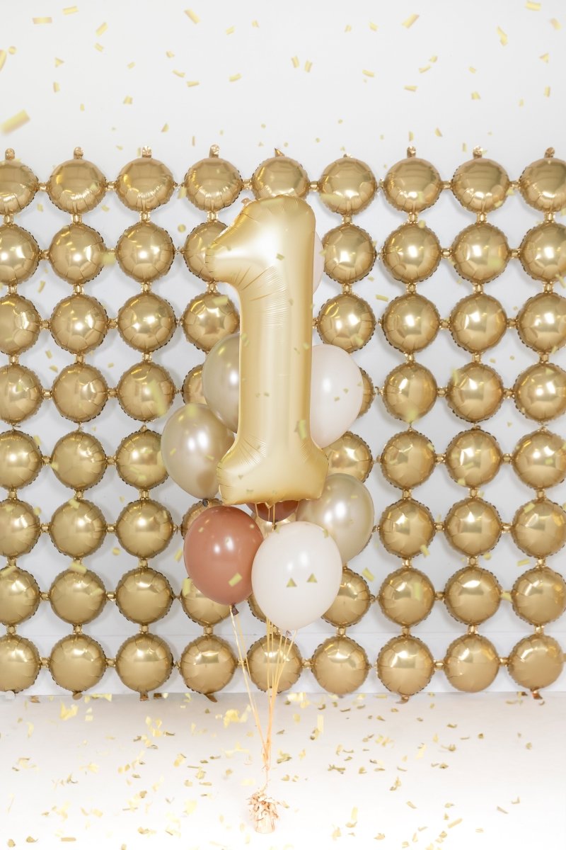 1 Jaar Cijfer Ballon Goud Satijn Folie Leeg 86cm