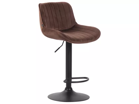 Lot de 2 Tabourets de bar - Velours & Métal - Marron - Lentini