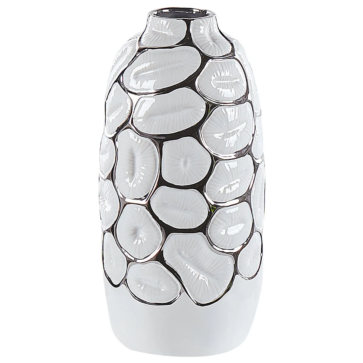 Beliani - Vase CENABUM Grès Blanc 34cm