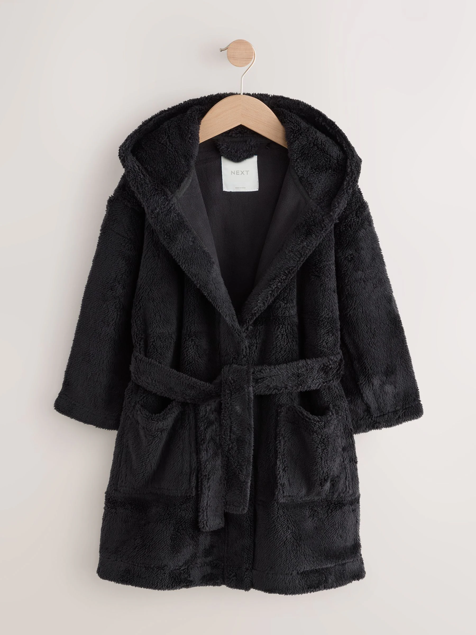Zwart - Fleece badjas (1,5-16jr)