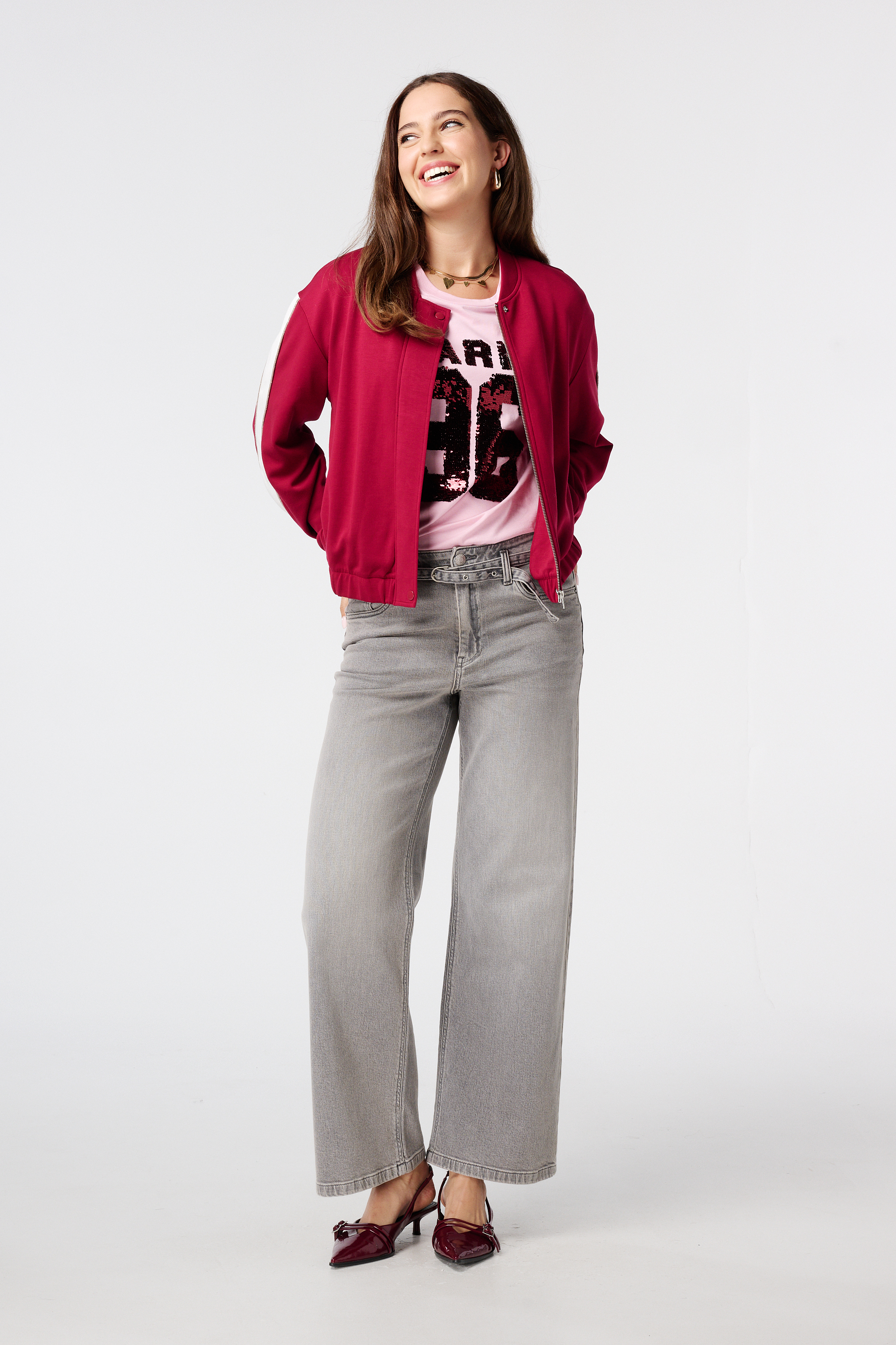 T-shirt met pailletten Licht pink