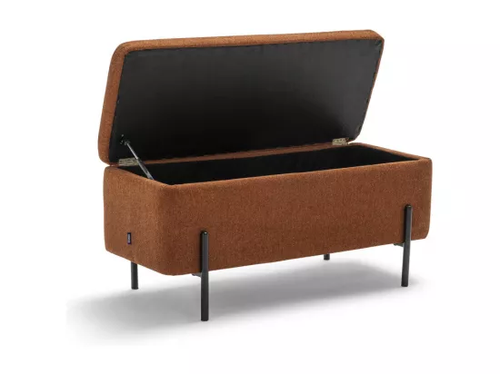 Kos - Banc coffre en tissu et métal L100cm - Rouille