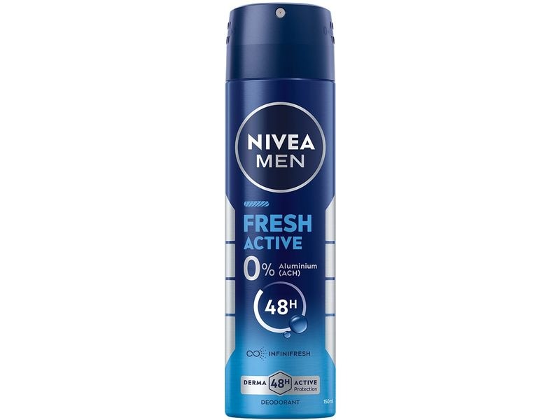 NIVEA MEN Deo Spray Fesh Active 150 ml Deo für Herren bekämpft geruchsverursachende Bakterien aktiv