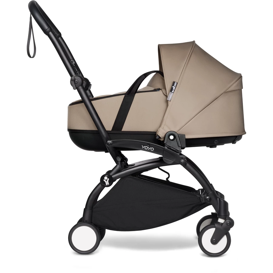 BABYZEN Kinderwagen YOYO2 0+ Black mit Liegewanne Taupe