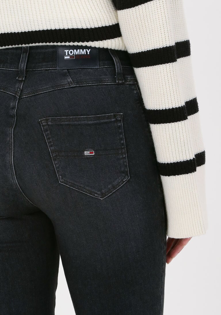 TOMMY JEANS donkergrijze tommy jeans skinny jeans shape hr skny be372 bkdyshpst