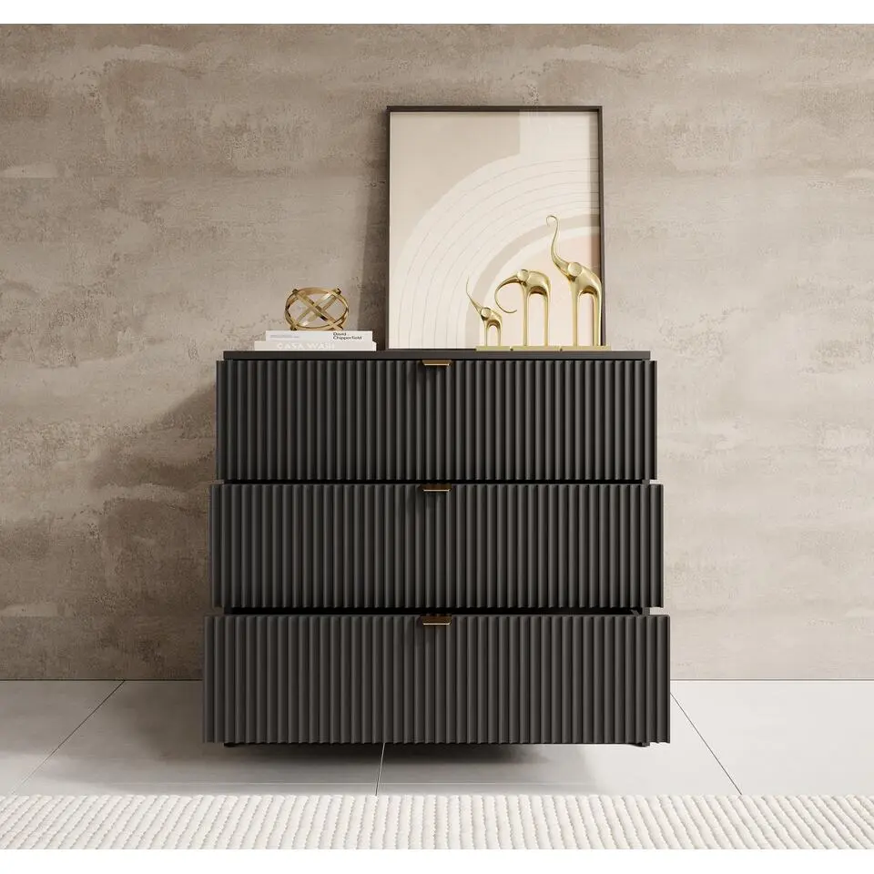 Meubella - Ladekast Tavares - Zwart - 80 cm