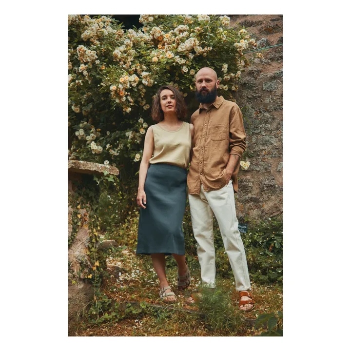 Poudre Organic Jupe Côtelée Sauge - Collection Femme | Noir