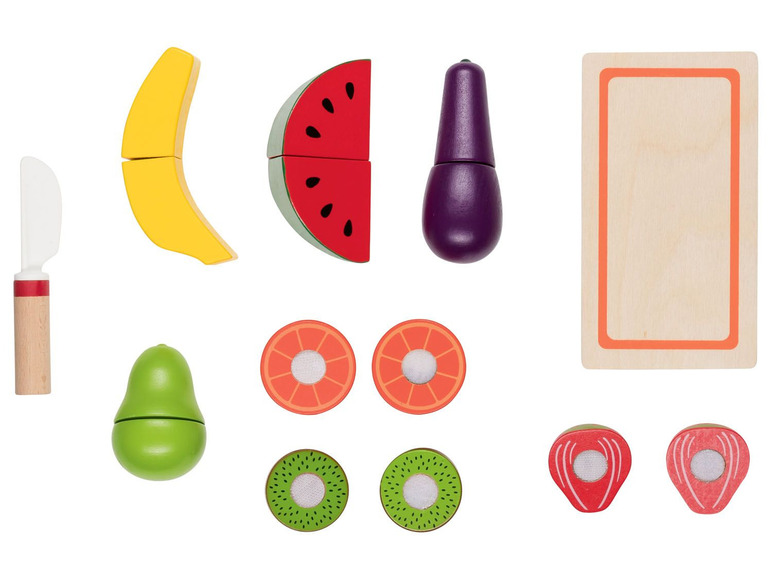 Houten etenswarenset fruit