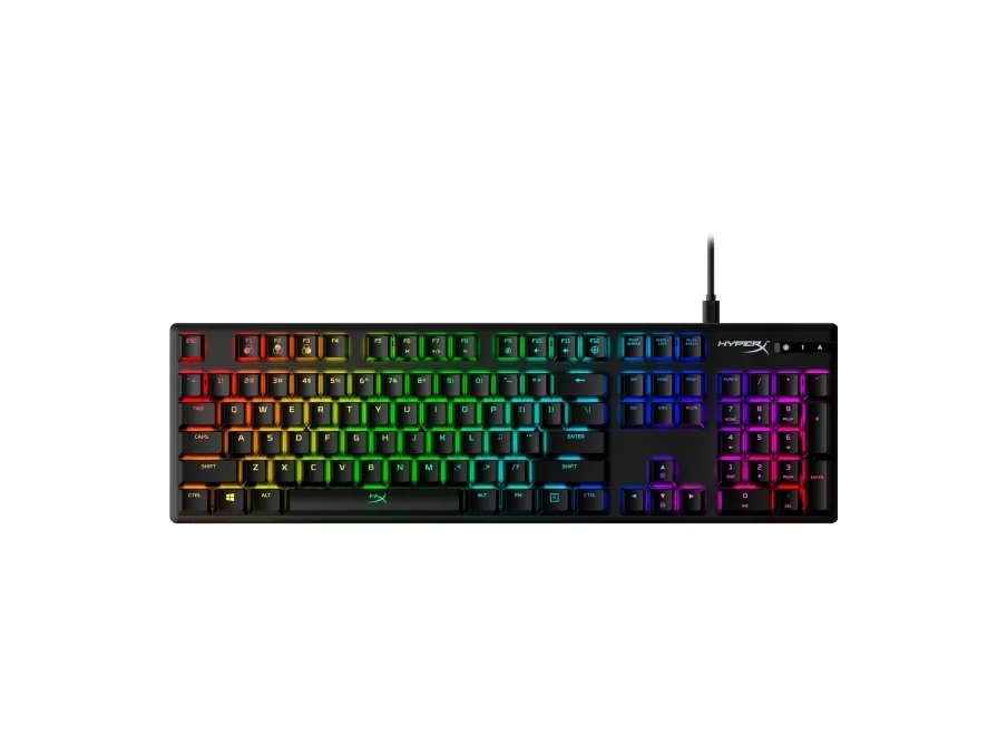 HyperX Alloy Origins - Tastatur - bagbelyst - USB-C - QWERTY - USA - tastkontakt: HyperX Red - sort