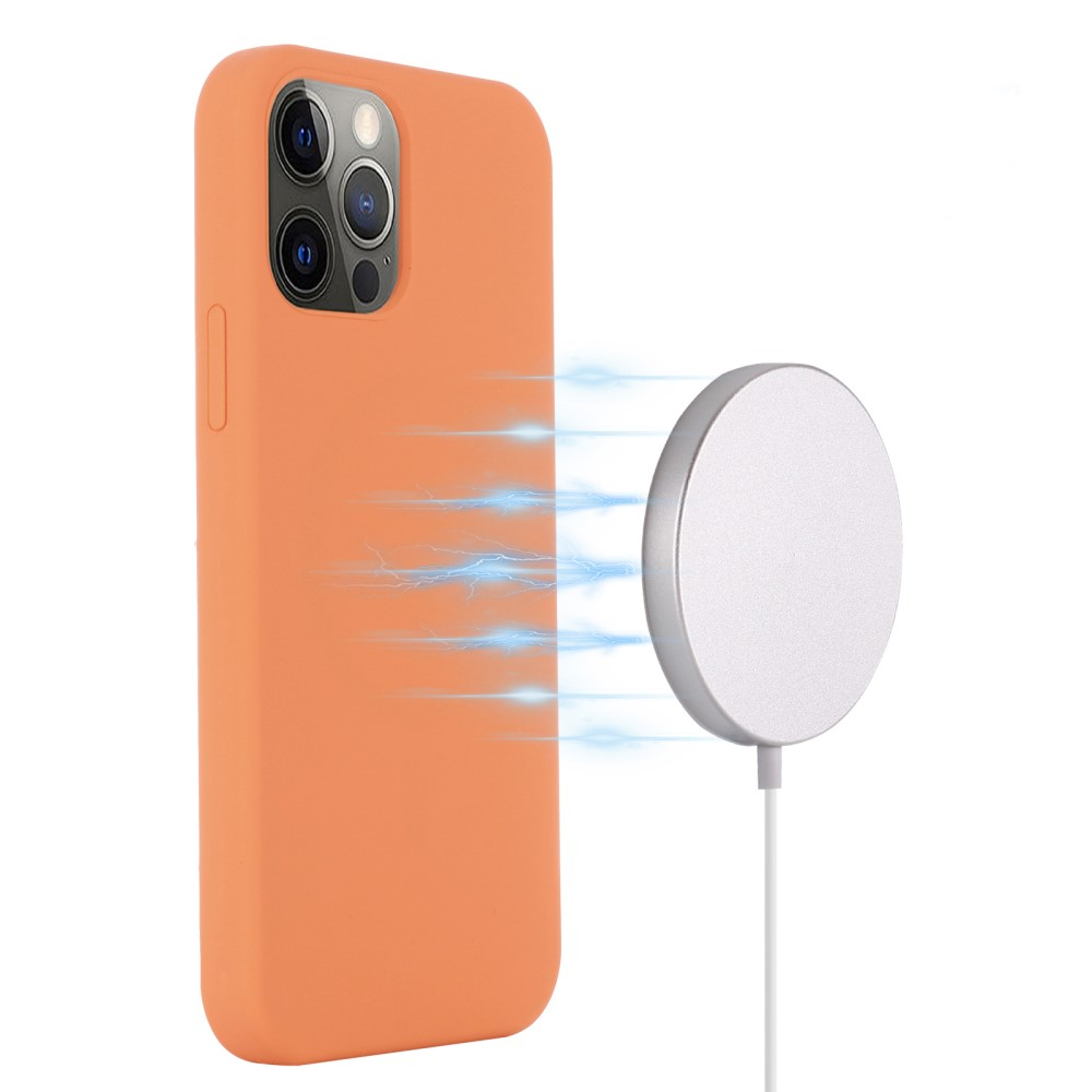 iPhone 15 Pro MagSafe Silikon Case Hülle - Orange