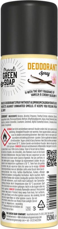 6x Marcel's Green Soap Deodorant Spray Vanilla Cherryblossom 150 ml