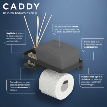Tiger Wc_Rolhouder Caddy Zwart