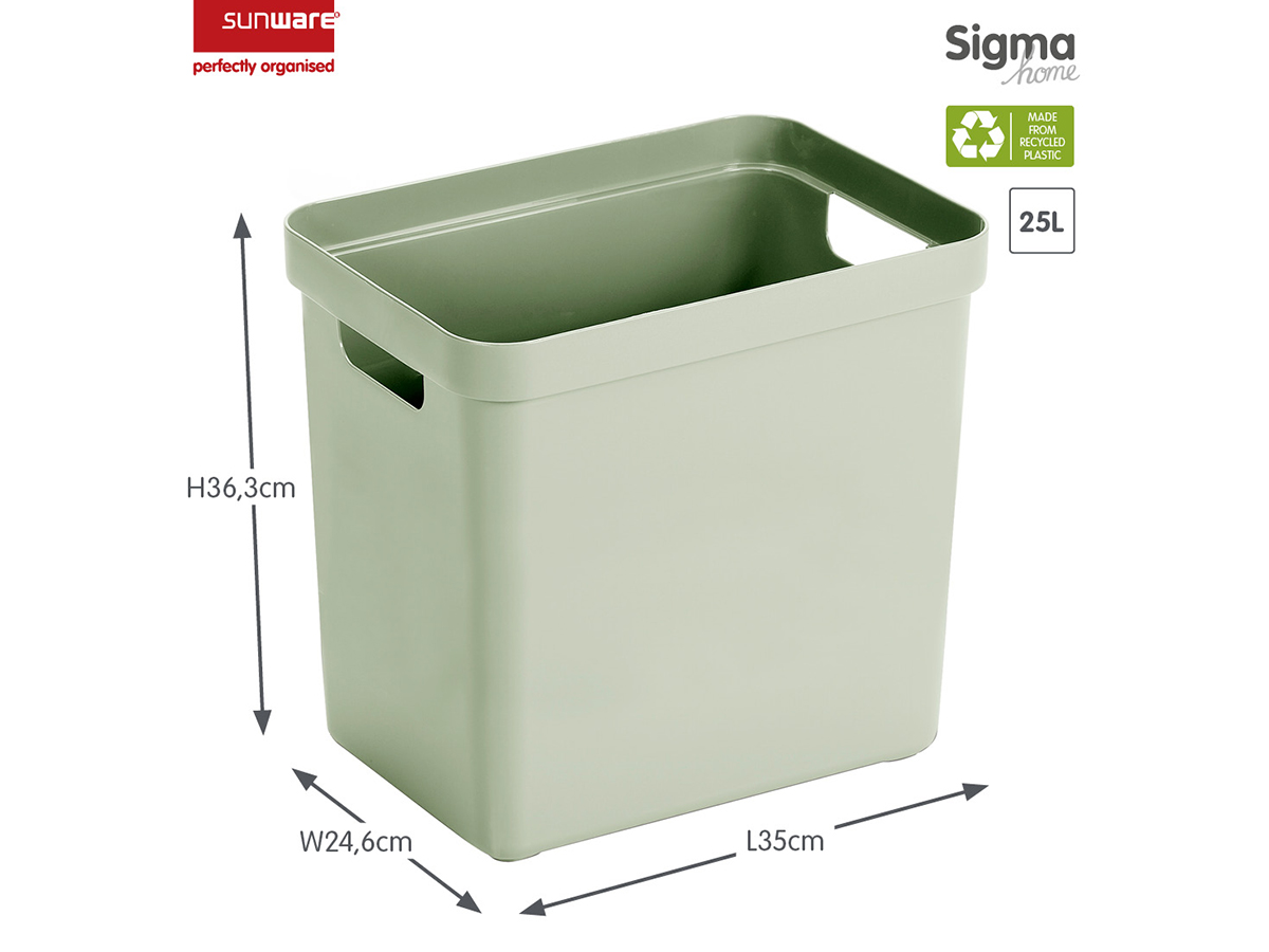 Sunware sigma home set van 4 25l opbergbox - groen