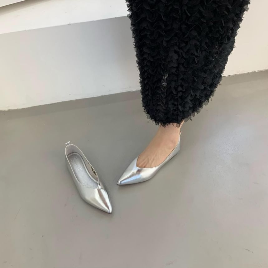 Anran - Kunstleren platte schoenen met puntige neus