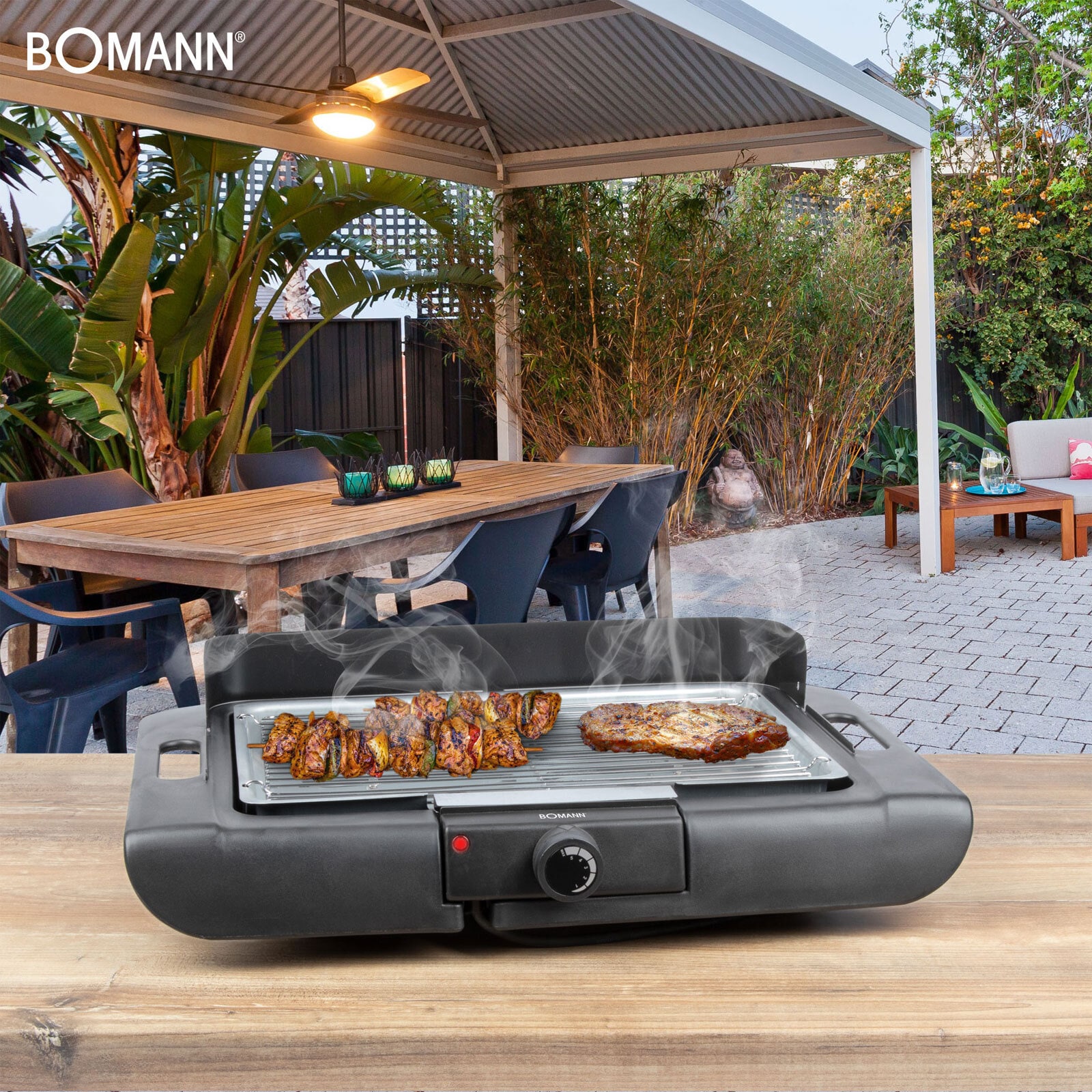 Standgrill 2000 Watt ca. 35 x 24 cm Bomann BQS 2244